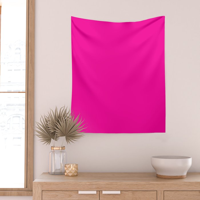 Solid neon pink  Wall Tapestry Gallery Image 2