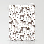 German Shorthaired Pointer Dog Paws and Bones White Stationery Card Gallery Image 2