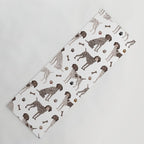 German Shorthaired Pointer Dog Paws and Bones White Yoga Mat Gallery Image 1