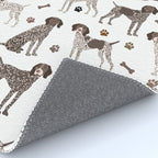 German Shorthaired Pointer Dog Paws and Bones White Rug Gallery Image 4