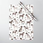 German Shorthaired Pointer Dog Paws and Bones White Wrapping Paper Gallery Image 1