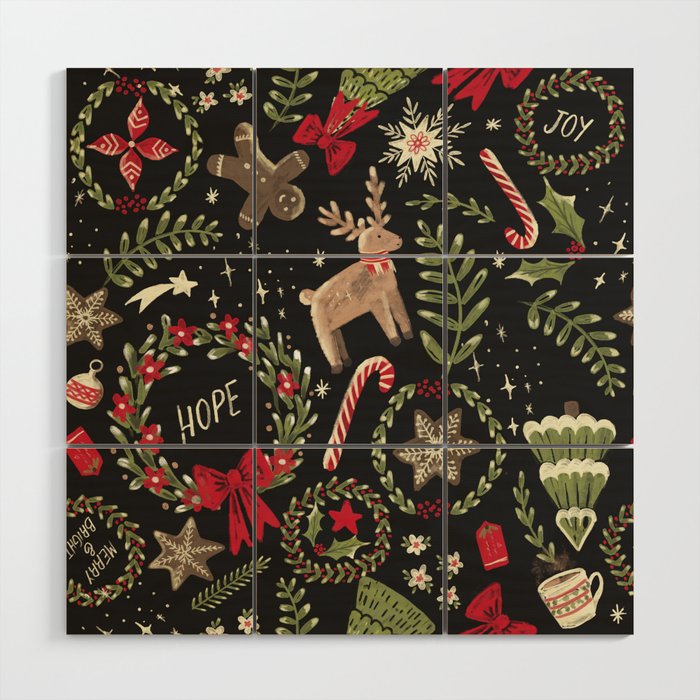 Magical Christmas - Black Wood Wall Art Gallery Image 1