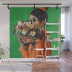 Woman with Flowers Painting Wall Mural Gallery Image 1