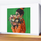 Woman with Flowers Painting Wall Mural Gallery Image 2