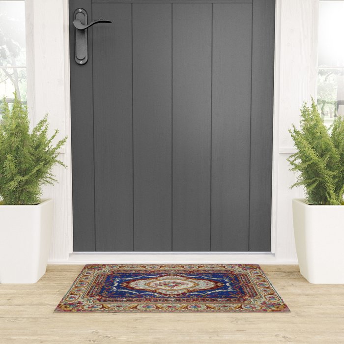 Wonderfully Detailed Persian Rug Oriental Victorian Style Carpet Design Welcome Mat Gallery Image 3