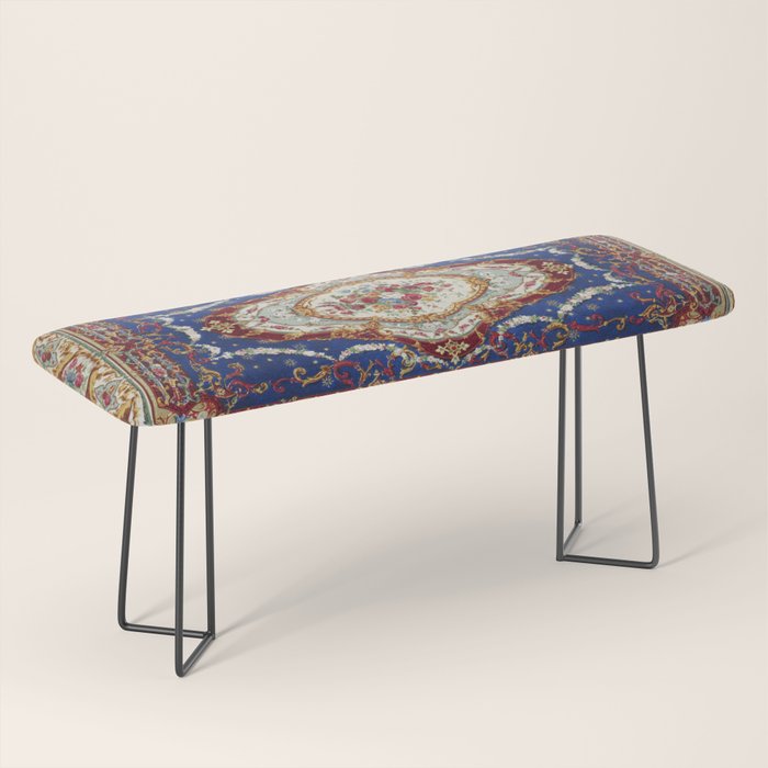 Wonderfully Detailed Persian Rug Oriental Victorian Style Carpet Design Bench Gallery Image 1