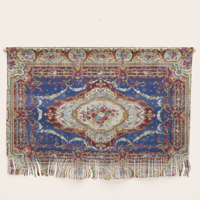 Wonderfully Detailed Persian Rug Oriental Victorian Style Carpet Design Wall Hanging Gallery Image 1