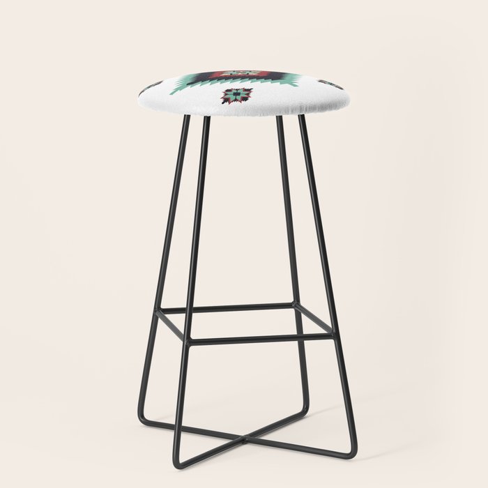 Southwest Santa Fe Geometric Tribal Indian Pattern Stool Gallery Image 1