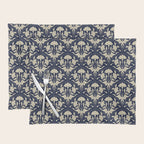 Victorian Botanicals Cornflower In Navy Blue Placemat Gallery Image 1