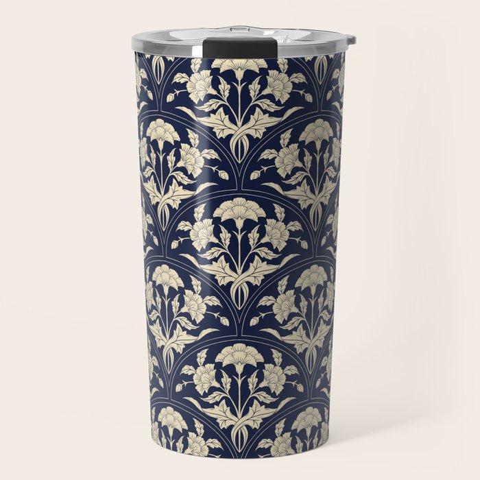 Victorian Botanicals Cornflower In Navy Blue Travel Mug Gallery Image 1