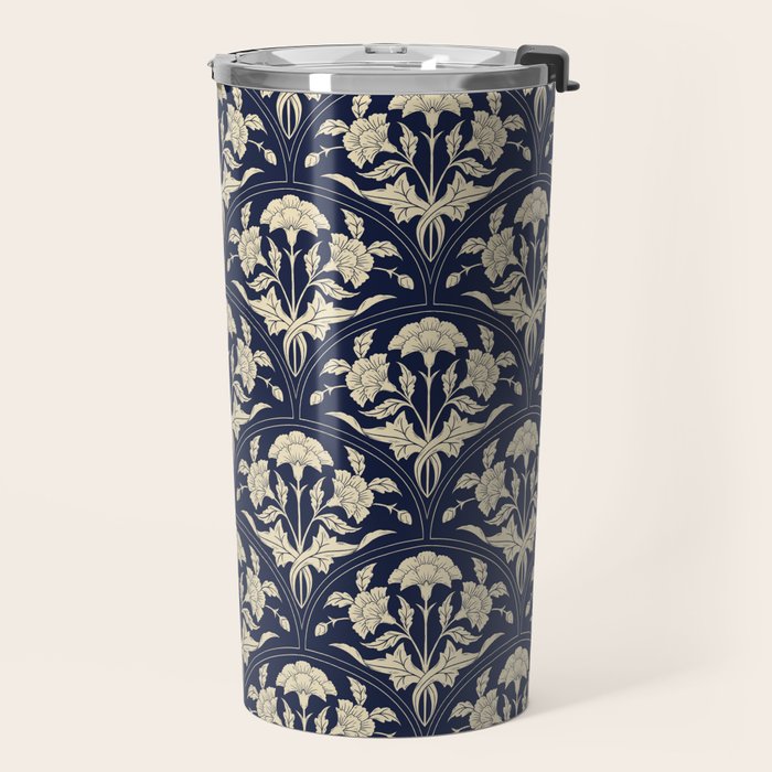 Victorian Botanicals Cornflower In Navy Blue Travel Mug Gallery Image 2