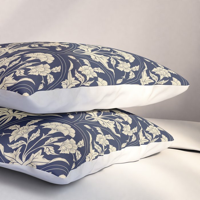 Victorian Botanicals Cornflower In Navy Blue Pillow Sham Gallery Image 3
