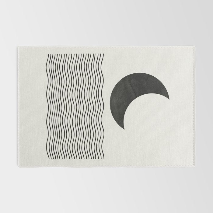 Modern Night, Moon by the Waves Rug Gallery Image 2