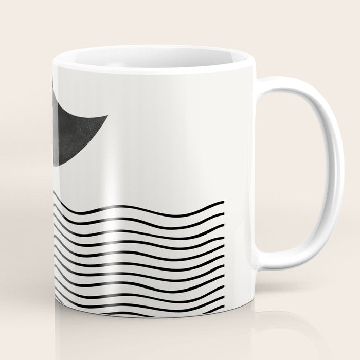 Modern Night, Moon by the Waves Coffee Mug Gallery Image 1