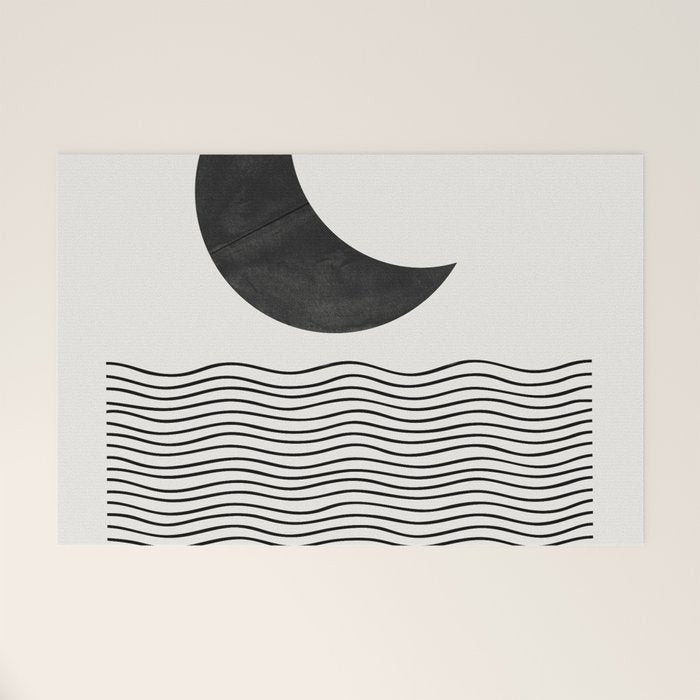 Modern Night, Moon by the Waves Welcome Mat Gallery Image 1