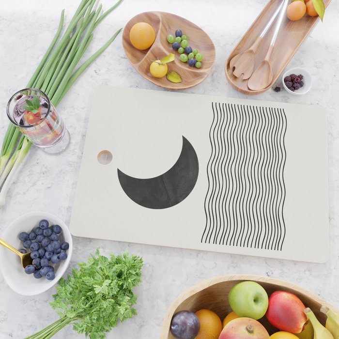 Modern Night, Moon by the Waves Cutting Board Gallery Image 2