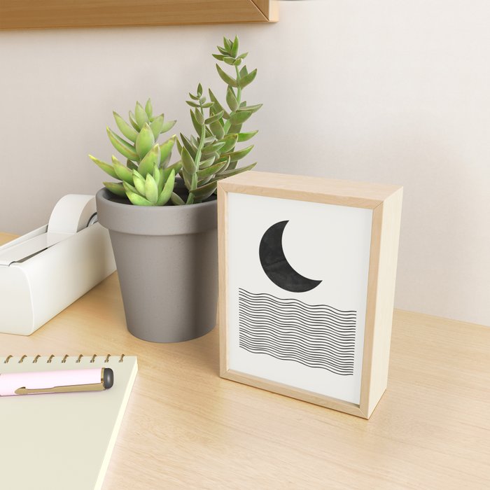 Modern Night, Moon by the Waves Mini Art Print Gallery Image 2
