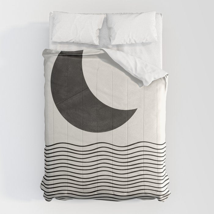 Modern Night, Moon by the Waves Comforter Gallery Image 6