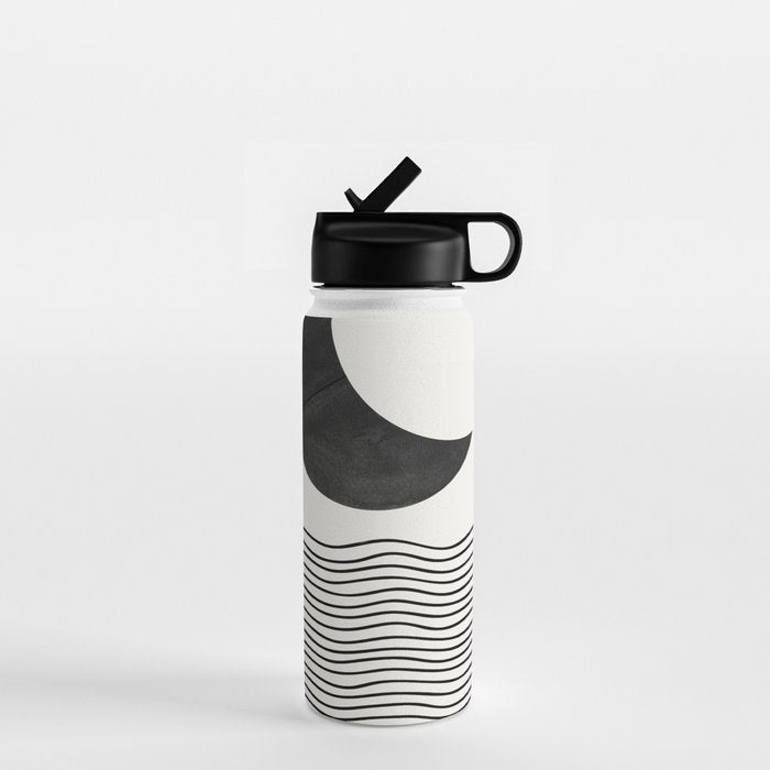 Modern Night, Moon by the Waves Water Bottle Gallery Image 1