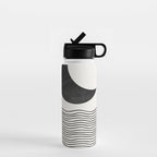 Modern Night, Moon by the Waves Water Bottle Gallery Image 1