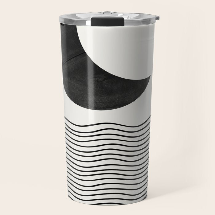 Modern Night, Moon by the Waves Travel Mug Gallery Image 1