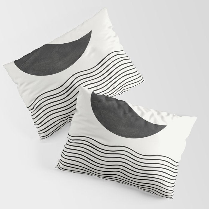 Modern Night, Moon by the Waves Pillow Sham Gallery Image 1