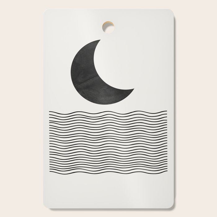 Modern Night, Moon by the Waves Cutting Board Gallery Image 1