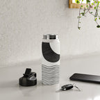 Modern Night, Moon by the Waves Water Bottle Gallery Image 4