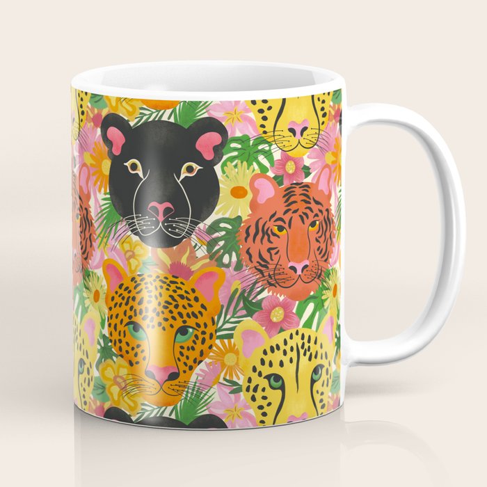 Maximalist Jungle Tiger Cheetah Leopard and Jaguar Coffee Mug Gallery Image 1
