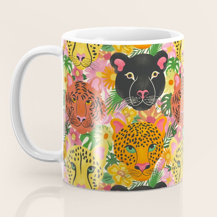 Maximalist Jungle Tiger Cheetah Leopard and Jaguar Coffee Mug Gallery Image 3