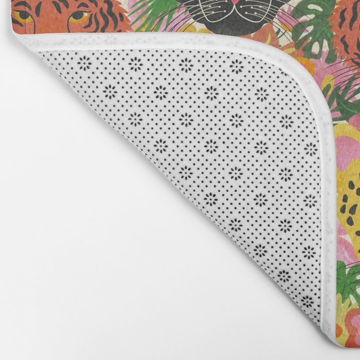 Maximalist Jungle Tiger Cheetah Leopard and Jaguar Bath Mat Gallery Image 2