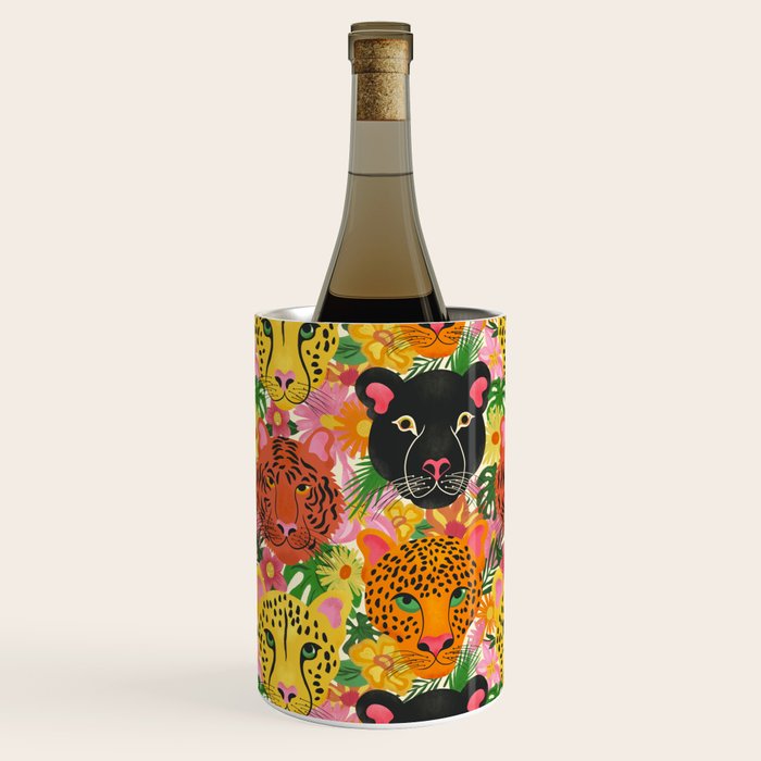 Maximalist Jungle Tiger Cheetah Leopard and Jaguar Wine Chiller Gallery Image 2