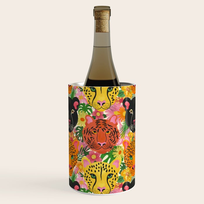 Maximalist Jungle Tiger Cheetah Leopard and Jaguar Wine Chiller Gallery Image 1