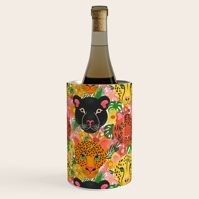 Maximalist Jungle Tiger Cheetah Leopard and Jaguar Wine Chiller Gallery Image 3