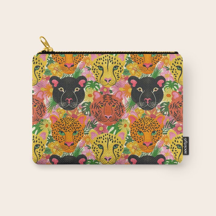 Maximalist Jungle Tiger Cheetah Leopard and Jaguar Carry All Pouch Gallery Image 1
