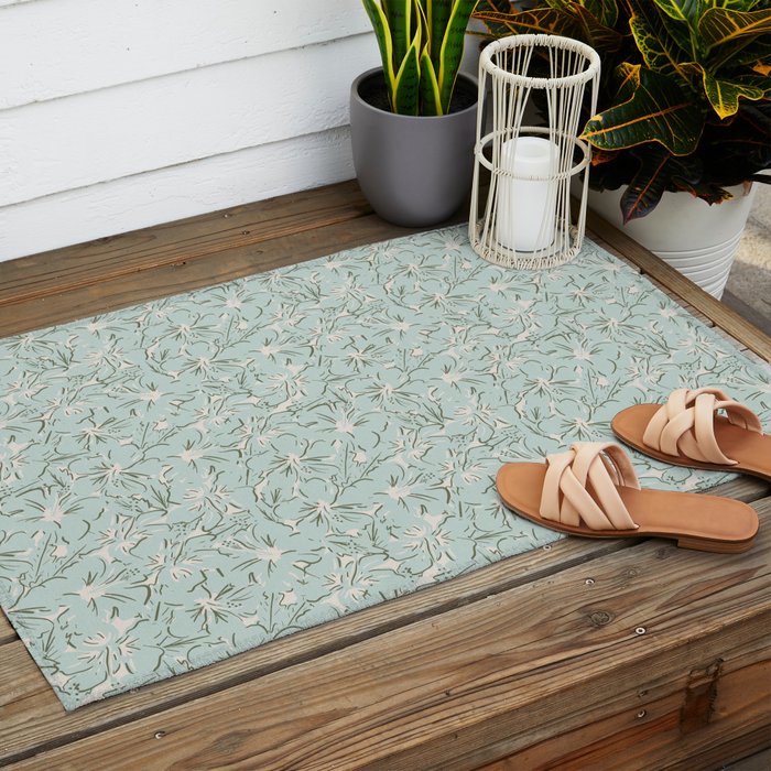 Hibiscus Hawaiian Print Outdoor Rug Gallery Image 2