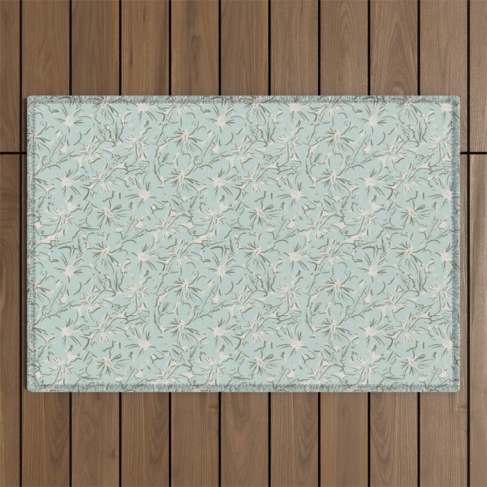 Hibiscus Hawaiian Print Outdoor Rug Gallery Image 1