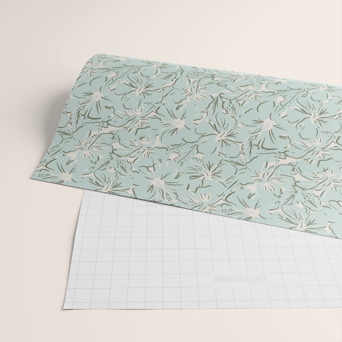 Hibiscus Hawaiian Print Wrapping Paper Gallery Image 2