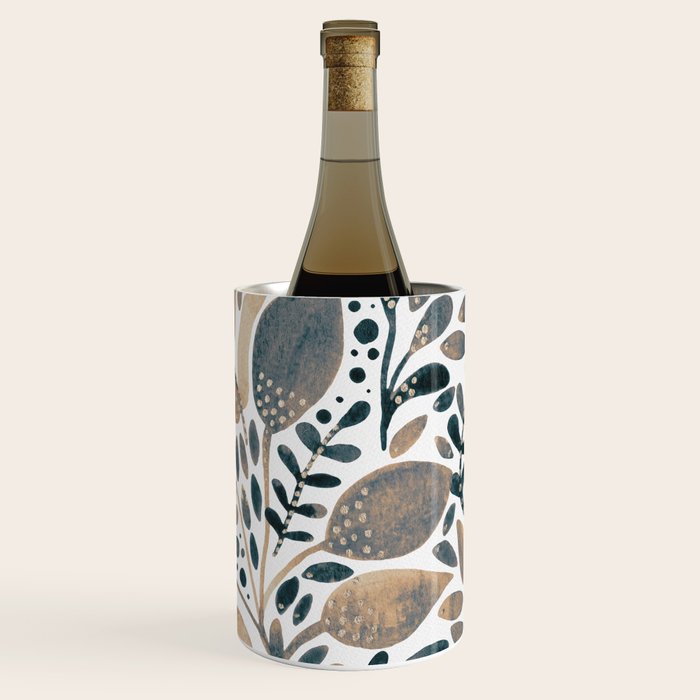 Watercolor branches and leaves - neutral Wine Chiller Gallery Image 1