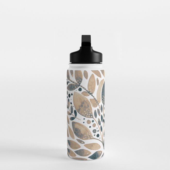 Watercolor branches and leaves - neutral Water Bottle Gallery Image 3