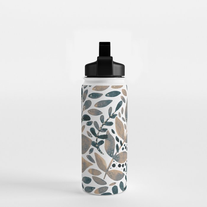 Watercolor branches and leaves - neutral Water Bottle Gallery Image 2