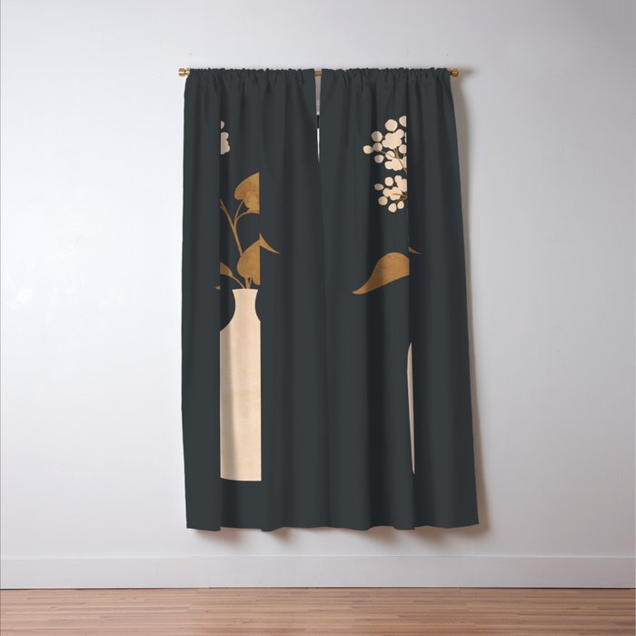 Minimal Abstract Art Vase Flower 4 Window Curtain Gallery Image 3