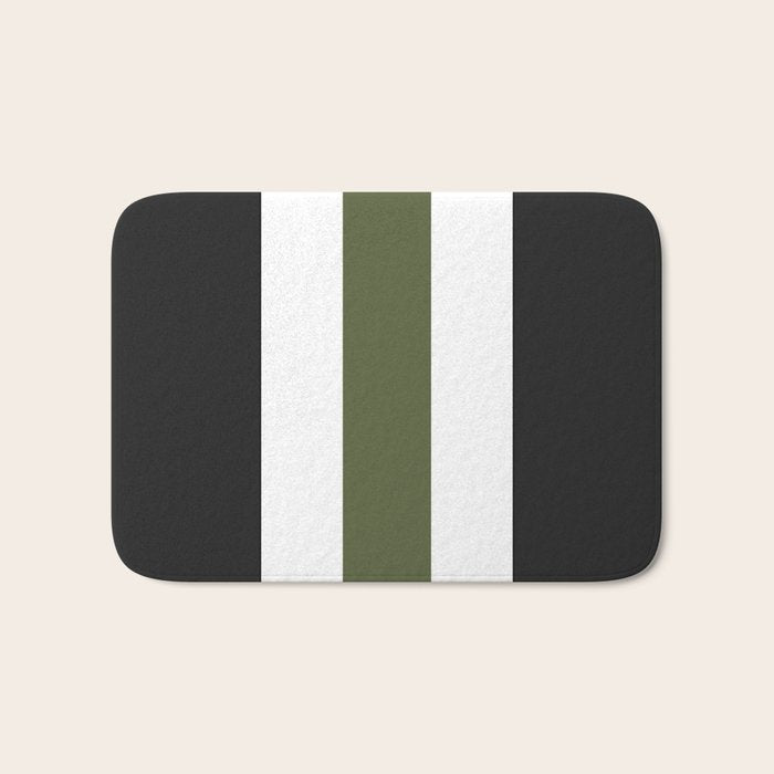 Accent (Black & Moss Green) Bath Mat Gallery Image 1