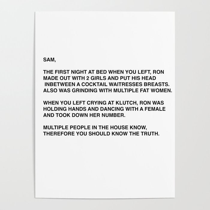 Anonymous Letter To Sammi Sweetheart Jersey Shore Poster Gallery Image 1