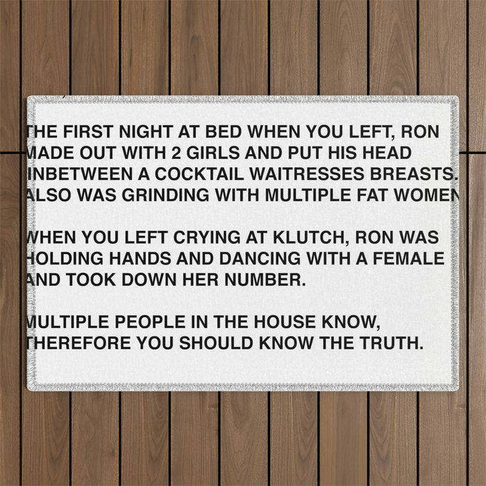 Anonymous Letter To Sammi Sweetheart Jersey Shore Outdoor Rug Gallery Image 1