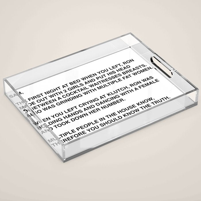 Anonymous Letter To Sammi Sweetheart Jersey Shore Acrylic Tray Gallery Image 1
