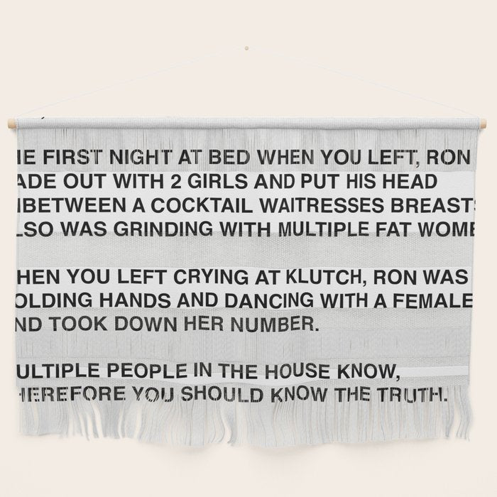 Anonymous Letter To Sammi Sweetheart Jersey Shore Wall Hanging Gallery Image 1