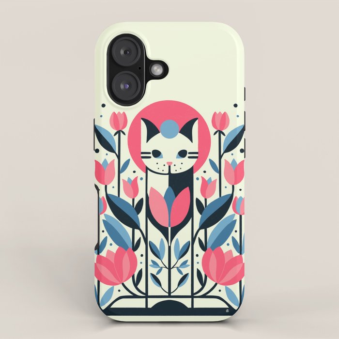 Cat amongst Tulips iPhone Case Gallery Image 1
