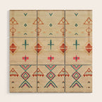 Vintage Moroccan Berber Carpet Wood Wall Art Gallery Image 1