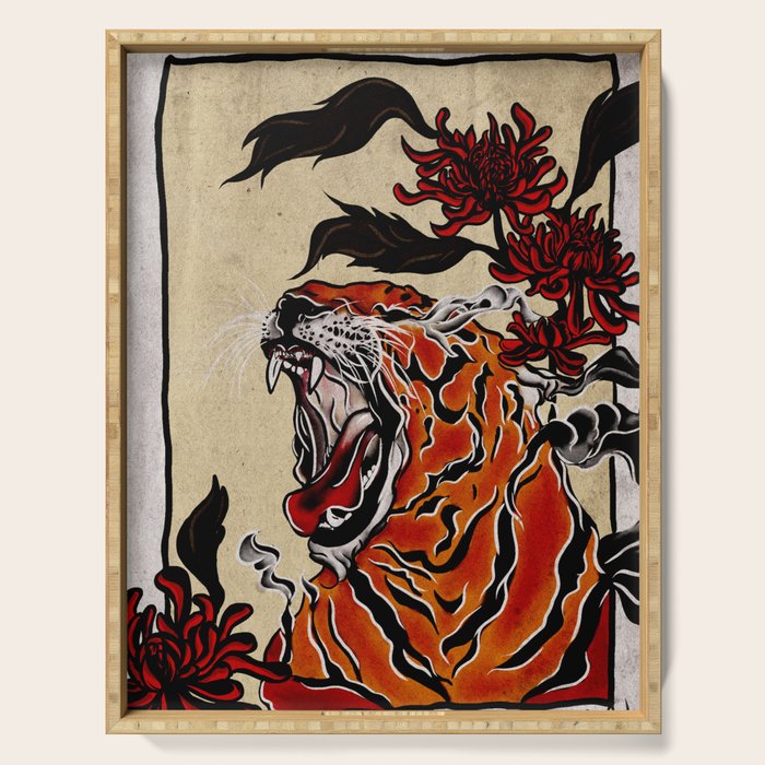 Tiger Ukiyo-e style Serving Tray Gallery Image 1